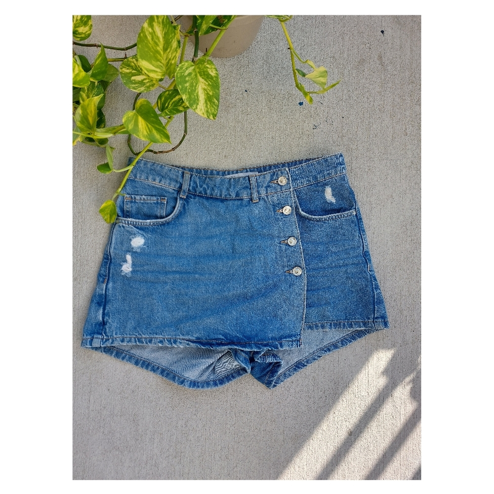 Zara Denim Button Skort